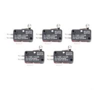 5 microinterruttori V-155-1C25, autoregolanti, 15 A, 250 V, contatto argentato, industriale, per macchine utensili, reset automatico, pulsante limite in miniatura, per set da 5 pezzi, 1NO 1NC