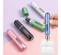 5 mini flaconi nebulizzatori ricaricabili per profumo, dimensioni da viaggio, con pompa, per viaggi (5 ml, verde, blu, nero, argento, rosa)