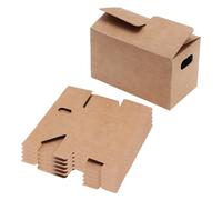 5 mini scatole da trasloco 8 x 4,4 x 5 cm, modello casa delle bambole, scatola di cartone portatile, accessori in miniatura per giochi, collezione, trasloco (marrone)
