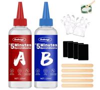 5 Minuti Colla Epossidica, Coll-a Bicomponente per Plastica, Adesivo Epossidico a Indurimento Rapido, Resistente Alle Alte Temperature, per Plastica, Ceramica, Porcellana, Legno