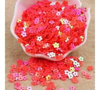 5 mm Cinque petali Fiore Illusion Paillettes colorate Cucite a mano Fai da te Perline di fiori piccoli Accessori per abbigliamento Decorazione in argilla di C-YWH06-5 mm 1500 pezzi