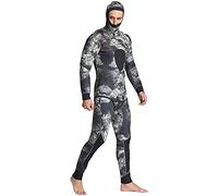 5 MM Neoprene Scuba Diving Neoprene Surf Camouflage Pesca Subacquea Mute per Subacquea con Cappuccio 2 Pezzi Attrezzatura Subacquea,L