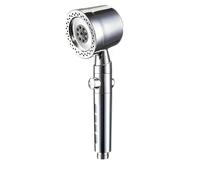5-mode High Pressure Water-saving Filter Shower Head Handheld Shower Head One-button Stop Bathroom Accessories Set(Silver Set)