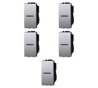 5 MODULI DEVIATORE ASSIALE 16A, GRIGIO, COMPATIBILE CON BTICINO LIVING, MODULI E