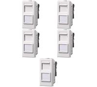 5 MODULI PRESA ETHERNET CAT6, BIANCO, COMPATIBILE CON BTICINO AXOLUTE, PRESA DI RETE INTERNET, CONNETTORE RJ45, MODULI E FRUTTI 100% COMPATIBILI, MATERIALI DI ALTA QUALITA'
