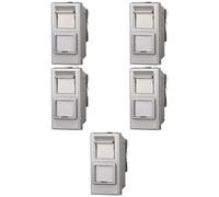 5 MODULI PRESA ETHERNET CAT6, GRIGIO, COMPATIBILE CON BTICINO AXOLUTE, PRESA DI RETE INTERNET, CONNETTORE RJ45, MODULI E FRUTTI 100% COMPATIBILI, MATERIALI DI ALTA QUALITA'