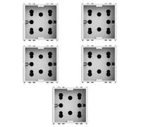 5 MODULI PRESA MULTISTANDARD, COMPATIBILE CON VIMAR PLANA, PRESA 10A 16A SCHUKO BIPASSO, BIVALENTE, MODULI E FRUTTI 100% COMPATIBILI, MATERIALI DI ALTA QUALITA'