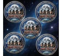 5 monete commemorative 3D Artemis II con equipaggio della missione lunare - Souvenir stereo dell'esplorazione dello spazio con dettagli artistici, regalo per gli amanti dell'astronomia