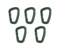 5 moschettoni in plastica - Moschettone a forma di D, verde oliva, adatti per esterni, zaini, borse e sport di montagna, utilizzabile anche come fibbia per alpinismo