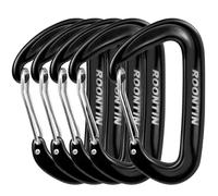 5 Moschettoni professionali in alluminio 12KN per outdoor - Ganci a D resistenti per campeggio, trekking e organizzazione attrezzatura con chiusura a molla sicura