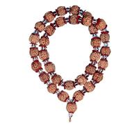 5 Mukhi Rudraksha Guru Kantha dal Nepal/ 5 Mukhi Rudraksha Guru Kantha dal Nepal con Sphatik (piccolo), 0, legno, senza pietra preziosa, 0, Legno, Nessuna pietra preziosa