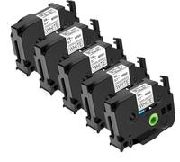 5 nastri adesivi per etichette adesive in acrilico con adesività 6-24 mm, compatibili con i modelli di stampante per etichette TZE-S231 TZ S241 S131(18mm White)