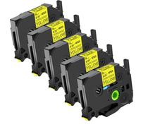 5 nastri adesivi per etichette adesive in acrilico con adesività 6-24 mm, compatibili con i modelli di stampante per etichette TZE-S231 TZ S241 S131(9mm Yellow)