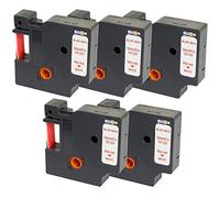 5 nastri per etichette 45015 S0720550 rosso su bianco 12 mm x 7 m per DYMO LabelManager LM 160 210D 220P 260P 280 360D 420P 450D 500TS PnP MobileLabelPoint LabelWriter LW 4 50 Duo
