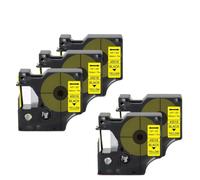 5 nastri per etichette 45018 12 mm D1 nero su giallo compatibili con l'etichettatrice LabelManage 280 160