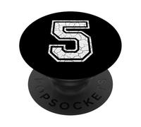 5 Numero Cinque Sport di Squadra Grunge Varsity Matching PopSockets PopGrip Adesivo