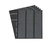 5 Numismatic Prophila Kobra Coin Sheets with Black Card Interleaves, 12 Pockets up to 44 mm Diameter