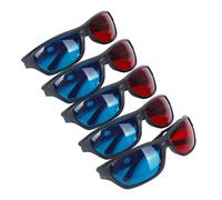 5 occhiali 3D VISION anaglifi rossi e blu tridimensionali per TV, film, giochi e DVD