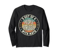 5 out of 4 People Struggle with Math Retro Funny Maglia a Manica