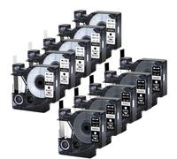 5 pacchetto 9mm 12mm 19mm etichetta nastro 45010 45021 45013 Compatibile con nastri D1 Label Maker Works per modelli di macchine per etichette 450 350 250 100(5Pcs Black on Clear)