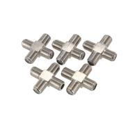 5-pack 4-way F-type Coax Cable Splitter Combiner Female To 4 Female for Video Vcr Antenna Tv Cable