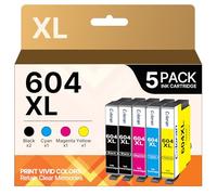 5-Pack 604XL Alta Resa Cartucce Compatibile per 604 XL Multipack per Expression Home XP-2200 XP-2205 XP-3200 XP-3205 XP-4200 XP-4205 WorkForce WF-2910 WF-2930 WF-2935 WF-2950 (XL Capacità)