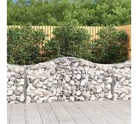 5 Pack Arc Gabion Baskets 200x50x80/100cm Galvanized Steel Garden Fence, Decorative Windbreak & Sound Barrier, Heavy Duty Rock Wall for Patio Yard Landscaping