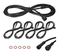 5-Pack Cavo Di Estensione Impermeabile, 4 Pin 2 Metri 22AWG Per Faretti [Nero]