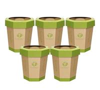 5-Pack Cestini di Cartone (12L) Riutilizzabili, Pieghevoli, Riciclabili, Senza Plastica- Cestini Spazzatura & Toilette di Emergenza per Bambini - Cestini per Ufficio, Camera da Letto, Uso in Movimento