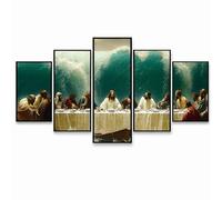 5 Pack Diamond Painting, Diamond Painting Kit Completo (Tre Dimensioni) 5D Diamante Dipingere con i Numeri Adulti L'Ultima Cena, Quadri Moderni Soggiorno Tsunami per Decorazioni Casa Regalo PZSH-2712