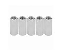 5-Pack Hex Coupling Nuts, 304 Stainless Steel Threaded Connector for Bolts, Studs, and Machine Screws