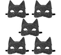 5 Pack Maschera Gatto Cosplay Di Carnevale Da Gattino Decorativa