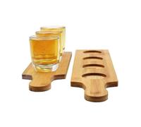 5 Pack Natural Tasting Flight Board Serving Paddle Drinks Holder