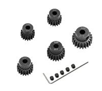 5-Pack Nero Acciaio Metallo 5mm Pignone Motore Set 17T 18T 19T 20T 21T Compatibile con HPI Kyosho Losi Axial Tamiya 1/8 1/10 RC Car Monster Truck Buggy