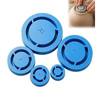 5 Pack Pottery Foot Ring Tool, Clay Base Aligner for Ceramics (Blue) | Pottery Foot Molder Ceramic Tools, Even Foot Press for Pottery Bowls, 5 Sizes: XS to XL, One-Piece Aligned Design