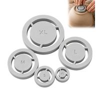 5 Pack Pottery Foot Ring Tool, Clay Base Aligner for Ceramics (Gray) | Pottery Foot Molder Ceramic Tools, Even Foot Press for Pottery Bowls, 5 Sizes: XS to XL, One-Piece Aligned Design