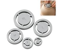 5 Pack Pottery Foot Ring Tools, Clay Base Aligner for Bowls (Gray-A) | XS-XL 5-size set with a centered one-piece guide for even foot rings on bowls, cups, mugs, and soft to leather-hard clay use