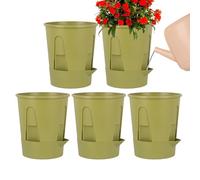 5-Pack Self-Watering Orchid Pots With Transparent Design | 4.7x3.4x5.9 Inch PP Air Pruning Planter | Indoor Outdoor Hydroponic Root Control Pot | Clear Automatic Watering Flower Container Set
