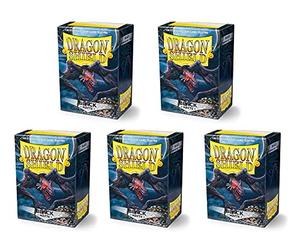 5 Packs Dragon Shield Matte Black Standard Size 100 ct Card Sleeves Value Bundle!