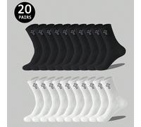 5 paia/10 paia/20 paia/30 paia di calze casual da uomo, calze di media lunghezza, calze bianche, calze invernali, calze nere, deodoranti, sportive, traspiranti, assorbenti il sudore/due stili a scelta