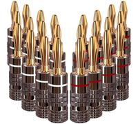 5 paia/10 pezzi 4mm connettori a banana 24K rame placcato oro amplificatore altoparlante audio cavo filo pin connettori a banana tipo a vite(H)