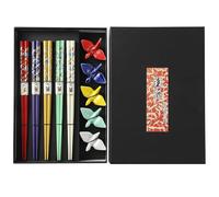 5 Paia Bacchette Sushi, Set Di Bacchette Regalo Bacchette Riutilizzabili Naturali Bacchette Cinesi Giapponesi Premium Posate Asiatiche (cigno)