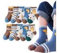 5 Paia Calze bambino, Calze bambini, Calzini stitch bambini, Calzini Calze in Cotone, Adatto per bambini dai 3 ai 5 anni, Calzini Bambini Bambina (Modello di dinosauro)