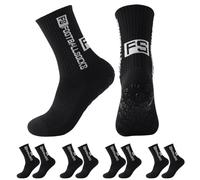 5 Paia Calze Calcio Antiscivolo,Football Socks per Uomo Donna,38-45 Calze Antiscivolo Calcio,per Calcio,Basket,Tennis,Yoga,Ciclismo e Corsa (IT, Numero, 38, 45, Regular, Regular, 5 Paia Nero)