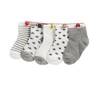 5 Paia Calzini Bambini Calze Ragazze Ragazzo Cotone Neonati Conforto Per Primavera Estate Autunno 3-5 Anni Grigio