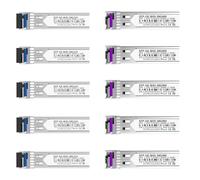 5 paia di 1.25G SFP Bidi ricetrasmettitore, 1000Base-BIDI SingleMode Simplex LC Fiber Module per Cisco GLC-BX-D, Ubiquiti UniFi UF-SM-1G-S, Mikrotik e altro, SMF 1490nm/1310nm, DDM, fino a 20 km