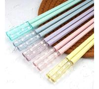 5 paia di bacchette da mangiare, 24,3 cm, lavabili in lavastoviglie, riutilizzabili, per sushi chopsticks, sakura, ambra, asiatica, giapponese, Cina, stile coreano, personalizzabile, colorato in fibra
