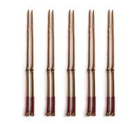5 paia di bacchette in stile giapponese, riutilizzabili, antiscivolo, lavabili in lavastoviglie, in bambù con personalità creativa naturale, stoviglie asiatiche, lunghezza 22 cm, bacchette Q