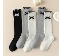 5 paia di calze alte casuali per ragazze, stile coreano, calze al ginocchio, adatte per età 2-3, 4-7, 8-11, autunno/inverno 4-7Y,8-12Y,2-3Y,8-11Y,3-8YPoliestere