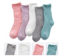 5 paia di calze calde addensate da donna Calze da esterno creative a metà